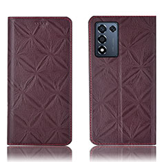 Coque Portefeuille Livre Cuir Etui Clapet H19P pour Realme 9 SE 5G Vin Rouge