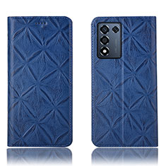 Coque Portefeuille Livre Cuir Etui Clapet H19P pour Realme Q3s 5G Bleu