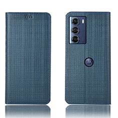 Coque Portefeuille Livre Cuir Etui Clapet H20P pour Motorola Moto Edge S30 5G Bleu