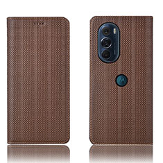 Coque Portefeuille Livre Cuir Etui Clapet H20P pour Motorola Moto Edge X30 5G Marron