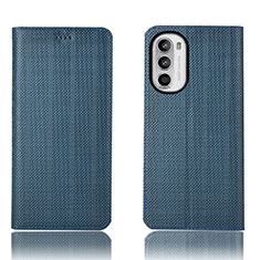 Coque Portefeuille Livre Cuir Etui Clapet H20P pour Motorola Moto G71s 5G Bleu