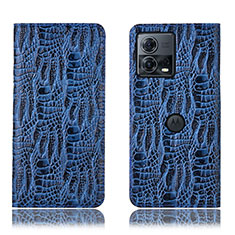 Coque Portefeuille Livre Cuir Etui Clapet H20P pour Motorola Moto S30 Pro 5G Bleu