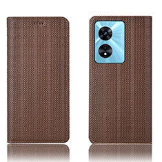 Coque Portefeuille Livre Cuir Etui Clapet H20P pour Oppo A1 5G Marron