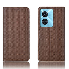 Coque Portefeuille Livre Cuir Etui Clapet H20P pour Oppo A18 Marron