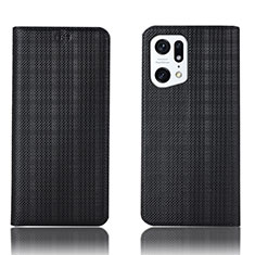 Coque Portefeuille Livre Cuir Etui Clapet H20P pour Oppo Find X5 5G Noir