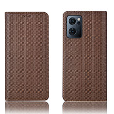 Coque Portefeuille Livre Cuir Etui Clapet H20P pour Oppo Find X5 Lite 5G Marron