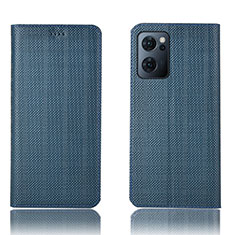 Coque Portefeuille Livre Cuir Etui Clapet H20P pour Oppo Reno7 5G Bleu