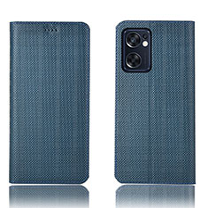 Coque Portefeuille Livre Cuir Etui Clapet H20P pour Oppo Reno7 SE 5G Bleu