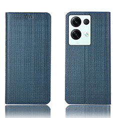 Coque Portefeuille Livre Cuir Etui Clapet H20P pour Oppo Reno8 Pro 5G Bleu