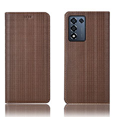 Coque Portefeuille Livre Cuir Etui Clapet H20P pour Realme 9 SE 5G Marron