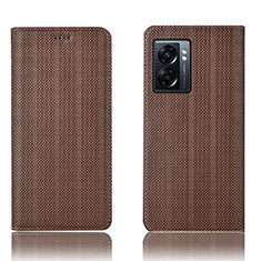 Coque Portefeuille Livre Cuir Etui Clapet H20P pour Realme V23 5G Marron