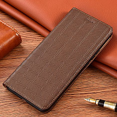 Coque Portefeuille Livre Cuir Etui Clapet H20P pour Vivo V21 5G Marron