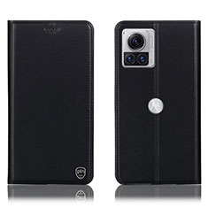 Coque Portefeuille Livre Cuir Etui Clapet H21P pour Motorola Moto Edge X30 Pro 5G Noir