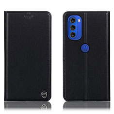 Coque Portefeuille Livre Cuir Etui Clapet H21P pour Motorola Moto G51 5G Noir