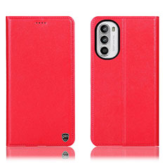 Coque Portefeuille Livre Cuir Etui Clapet H21P pour Motorola Moto G82 5G Rouge