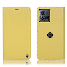 Coque Portefeuille Livre Cuir Etui Clapet H21P pour Motorola Moto S30 Pro 5G Jaune