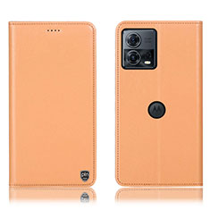 Coque Portefeuille Livre Cuir Etui Clapet H21P pour Motorola Moto S30 Pro 5G Orange