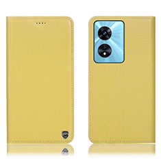 Coque Portefeuille Livre Cuir Etui Clapet H21P pour Oppo A1 5G Jaune