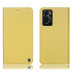 Coque Portefeuille Livre Cuir Etui Clapet H21P pour Oppo A36 Jaune