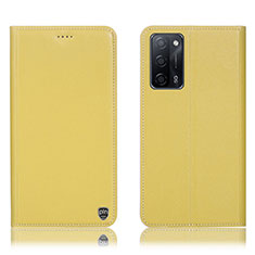 Coque Portefeuille Livre Cuir Etui Clapet H21P pour Oppo A53s 5G Jaune