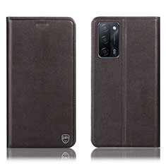 Coque Portefeuille Livre Cuir Etui Clapet H21P pour Oppo A55 5G Marron