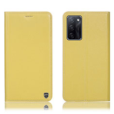 Coque Portefeuille Livre Cuir Etui Clapet H21P pour Oppo A55S 5G Jaune