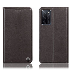 Coque Portefeuille Livre Cuir Etui Clapet H21P pour Oppo A55S 5G Marron