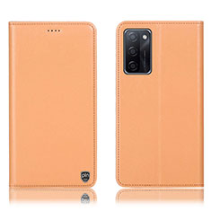 Coque Portefeuille Livre Cuir Etui Clapet H21P pour Oppo A55S 5G Orange