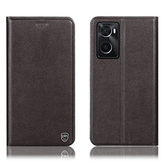 Coque Portefeuille Livre Cuir Etui Clapet H21P pour Oppo A76 Marron