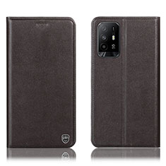 Coque Portefeuille Livre Cuir Etui Clapet H21P pour Oppo A94 5G Marron