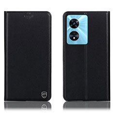 Coque Portefeuille Livre Cuir Etui Clapet H21P pour Oppo A98 5G Noir