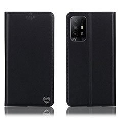 Coque Portefeuille Livre Cuir Etui Clapet H21P pour Oppo F19 Pro+ Plus 5G Noir