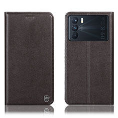 Coque Portefeuille Livre Cuir Etui Clapet H21P pour Oppo K9 Pro 5G Marron