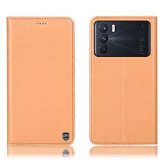 Coque Portefeuille Livre Cuir Etui Clapet H21P pour Oppo K9 Pro 5G Orange