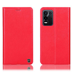 Coque Portefeuille Livre Cuir Etui Clapet H21P pour Oppo K9X 5G Rouge