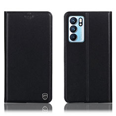 Coque Portefeuille Livre Cuir Etui Clapet H21P pour Oppo Reno6 5G Noir