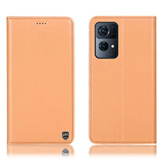 Coque Portefeuille Livre Cuir Etui Clapet H21P pour Oppo Reno7 Pro 5G Orange