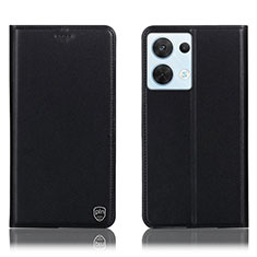 Coque Portefeuille Livre Cuir Etui Clapet H21P pour Oppo Reno8 5G Noir