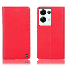 Coque Portefeuille Livre Cuir Etui Clapet H21P pour Oppo Reno8 Pro 5G Rouge