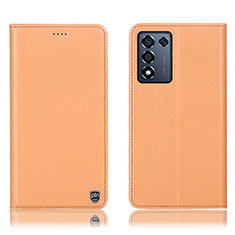 Coque Portefeuille Livre Cuir Etui Clapet H21P pour Realme Q3s 5G Orange