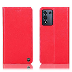 Coque Portefeuille Livre Cuir Etui Clapet H21P pour Realme Q3s 5G Rouge