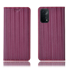 Coque Portefeuille Livre Cuir Etui Clapet H23P pour OnePlus Nord N200 5G Vin Rouge