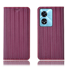 Coque Portefeuille Livre Cuir Etui Clapet H23P pour Oppo A1 5G Vin Rouge