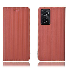 Coque Portefeuille Livre Cuir Etui Clapet H23P pour Oppo A36 Marron