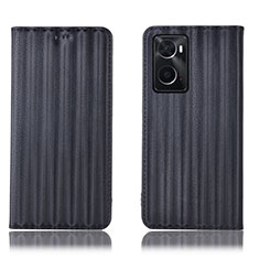 Coque Portefeuille Livre Cuir Etui Clapet H23P pour Oppo A76 Noir