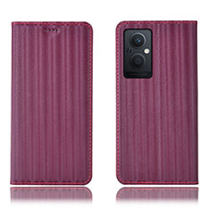 Coque Portefeuille Livre Cuir Etui Clapet H23P pour Oppo F21s Pro 5G Vin Rouge