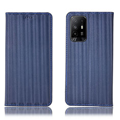 Coque Portefeuille Livre Cuir Etui Clapet H23P pour Oppo Reno5 Z 5G Bleu