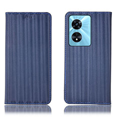 Coque Portefeuille Livre Cuir Etui Clapet H23P pour Oppo Reno8 T 5G Bleu