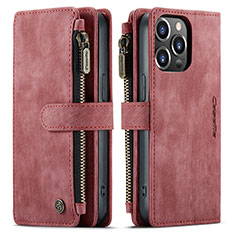 Coque Portefeuille Livre Cuir Etui Clapet H27 pour Apple iPhone 13 Pro Rouge