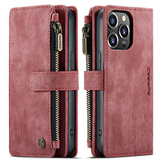 Coque Portefeuille Livre Cuir Etui Clapet H27 pour Apple iPhone 15 Pro Max Rouge